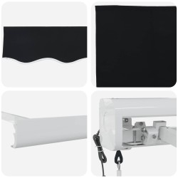 Auvent rétractable Noir 300 x 250 x 165 cm Tissu et Métal 637000637000