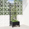 Bac de jardin avec treillis et roues Noir 40 x 40 x 131,5 cm PP 637001637001