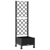 Bac de jardin avec treillis et roues Noir 40 x 40 x 131,5 cm PP 637001637001