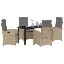 Ensemble de salle à manger pour jardin 5 pcs Beige polyrotin 637002637002