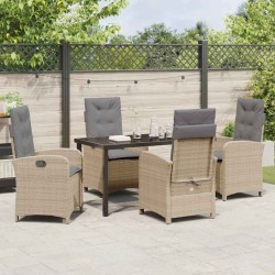 Ensemble de salle à manger pour jardin 5 pcs Beige polyrotin 637002637002