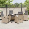 Ensemble de salle à manger pour jardin 5 pcs Beige polyrotin 637002637002
