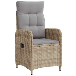 Chaise de jardin inclinable Beige et Gris clair 637005637005