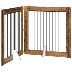 Porte de chien pliable avec supports 2 pcs Bois ancien 200,5 cm 637011637011
