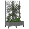 Bac de jardin avec treillis et roues Gris clair PP 637017637017