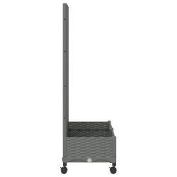 Bac de jardin avec treillis et roues Gris clair PP 637017637017