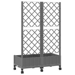Bac de jardin avec treillis et roues Gris clair PP 637017637017