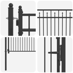 Porte de Clôture HORST 100 x 100 cm métal Noir Verrouillable 637020637020