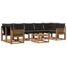 Ensemble de canapés d'extérieur 8 pcs Naturel et noir 637023637023