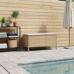Pouf de Jardin Beige et crème 80 x 38 x 42 cm Rotin PE 637025637025