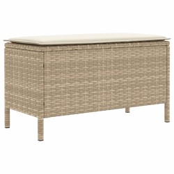 Pouf de Jardin Beige et crème 80 x 38 x 42 cm Rotin PE 637025637025