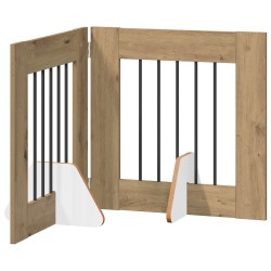 Porte de chien pliable avec supports 2 pcs Chêne artisanal 637028637028