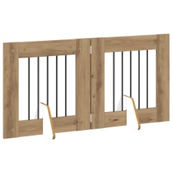 Porte de chien pliable avec supports 2 pcs Chêne artisanal 637028637028