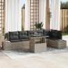 Ensemble de canapé de jardin 7 pcs Gris clair polyrotin 637030637030