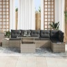 Ensemble de canapé de jardin 7 pcs Gris clair polyrotin 637030637030