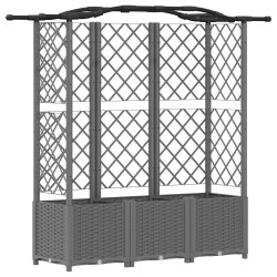Lit Élevé avec Treillis et Toit Gris clair 163 x 40 x 138 cm PP 637031637031