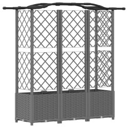Lit Élevé avec Treillis et Toit Gris clair 163 x 40 x 138 cm PP 637031637031