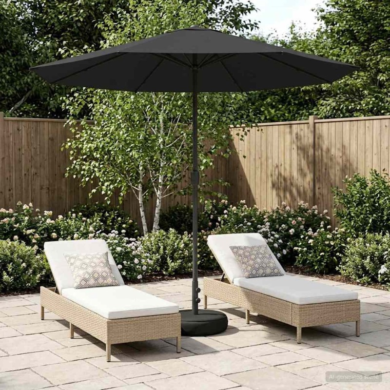 Parasol de jardin avec base 230 x 230 cm Polyester 637033637033