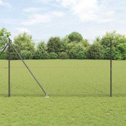 Clôture hexagonale avec poteau 25 x 1,5 m Gris Maille 637035637035