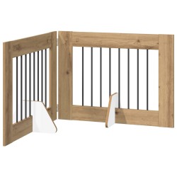 Porte de chien pliable avec supports 2 pcs Chêne artisanal 637039637039