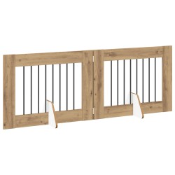 Porte de chien pliable avec supports 2 pcs Chêne artisanal 637039637039