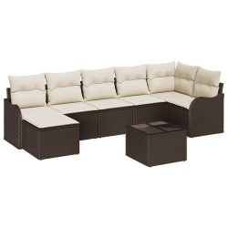 Ensemble de canapé de jardin Marron polyrotin 637047637047