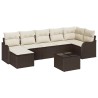 Ensemble de canapé de jardin Marron polyrotin 637047637047