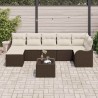 Ensemble de canapé de jardin Marron polyrotin 637047637047