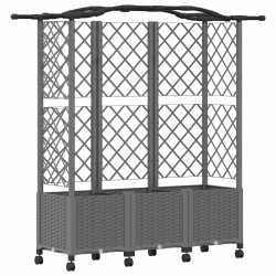Lit Élevé avec Treillis et Toit Gris clair 163 x 40 x 144 cm PP 637048637048