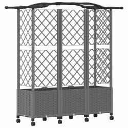 Lit Élevé avec Treillis et Toit Gris clair 163 x 40 x 144 cm PP 637048637048