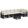 Ensemble de canapé de jardin 7 pcs Noir polyrotin 637049637049
