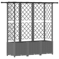 Lit Élevé avec Treillis et Toit Gris clair 163,5 x 40 x 136 cm 637051637051
