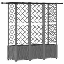 Lit Élevé avec Treillis et Toit Gris clair 163,5 x 40 x 136 cm 637051637051