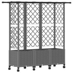 Lit Élevé avec Treillis et Toit Gris clair 163,5 x 40 x 142 cm 637054637054