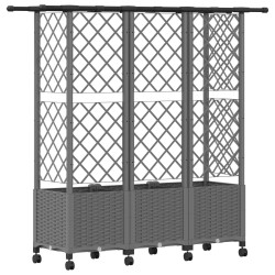 Lit Élevé avec Treillis et Toit Gris clair 163,5 x 40 x 142 cm 637054637054