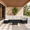 Ensemble de canapé de jardin 8 pcs Noir polyrotin 637060637060