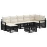 Ensemble de canapé de jardin 8 pcs Noir polyrotin 637060637060