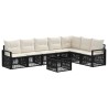 Ensemble de canapé de jardin 8 pcs Noir polyrotin 637061637061
