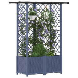Lit Élevé avec Treillis et Toit Gris 124 x 40 x 136 cm PP 637063637063