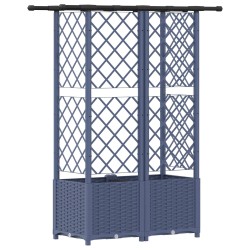 Lit Élevé avec Treillis et Toit Gris 124 x 40 x 136 cm PP 637063637063