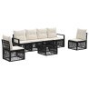 Ensemble de canapé de jardin 7 pcs Noir polyrotin 637066637066