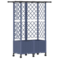 Lit Élevé avec Treillis et Toit Gris 124 x 40 x 142 cm PP 637068637068