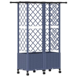 Lit Élevé avec Treillis et Toit Gris 124 x 40 x 142 cm PP 637068637068