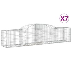 Paniers à gabions arqués 7 pcs 300x50x60/80 cm fer galvanisé 637087637087