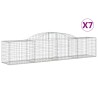 Paniers à gabions arqués 7 pcs 300x50x60/80 cm fer galvanisé 637087637087