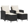 Ensemble de canapé de jardin 4 pcs avec coussins noir résine tressée 637102637102
