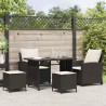 Ensemble de canapé de jardin 4 pcs avec coussins noir résine tressée 637102637102