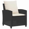 Ensemble de canapé de jardin 4 pcs avec coussins noir résine tressée 637102637102