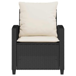 Ensemble de canapé de jardin 4 pcs avec coussins noir résine tressée 637102637102