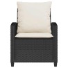 Ensemble de canapé de jardin 4 pcs avec coussins noir résine tressée 637102637102